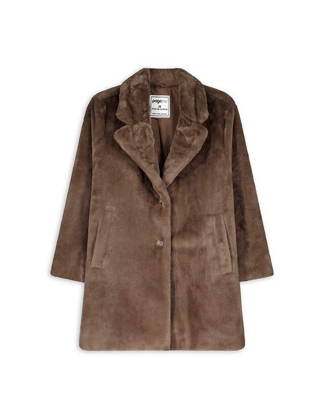 Kabát - Műszőrme - barna