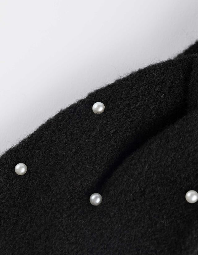 Fejpánt - Gyöngyökkel díszítve - fekete