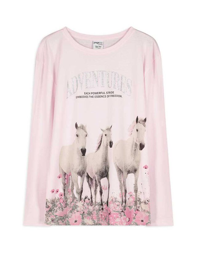 Hosszú ujjú felső - Elülső nyomtatás - pink