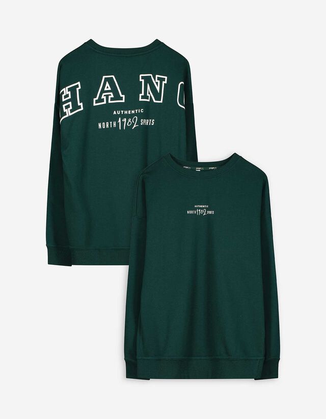 Melegítőfelső - Hátul nyomtatott minta - sötétzöld