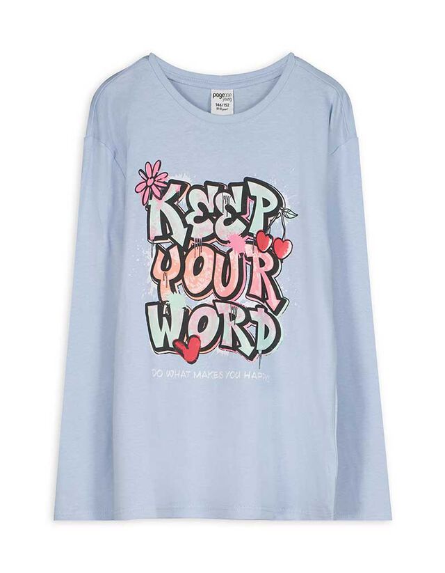 Hosszú ujjú felső - Elülső nyomtatás - pink