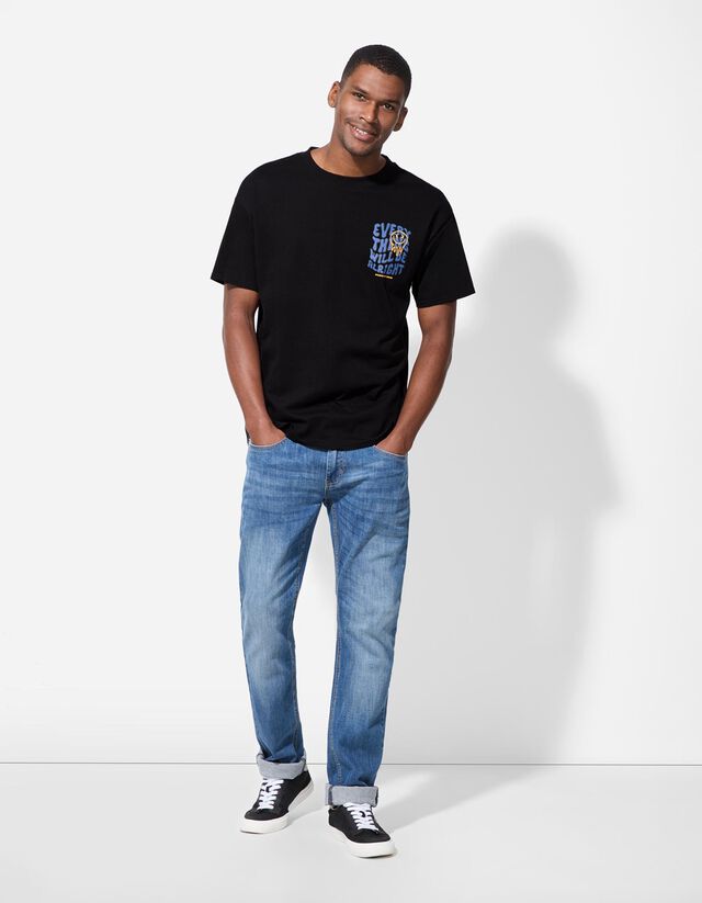 Póló - Hátul nyomtatott minta - feher