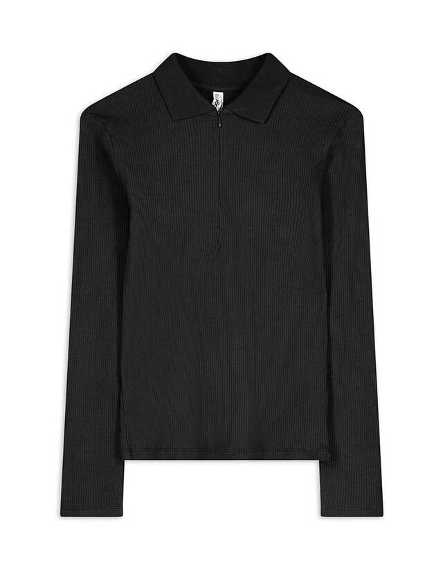 Hosszú ujjú póló - Bordázott - sotetlila