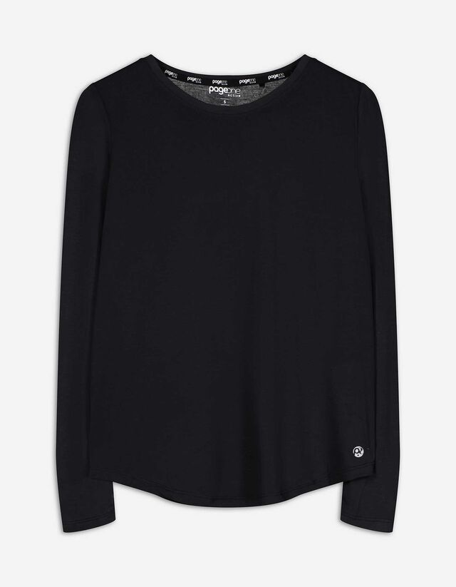 Hosszú ujjú felső - Lélegző szövet - fekete