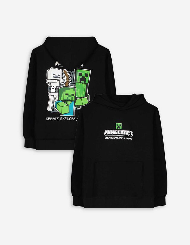 Kapucnis felső - Minecraft - fekete