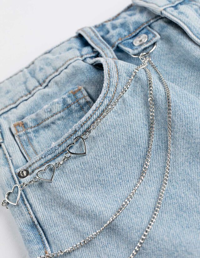 Farmernadrág - Láncrezszlet - fekete