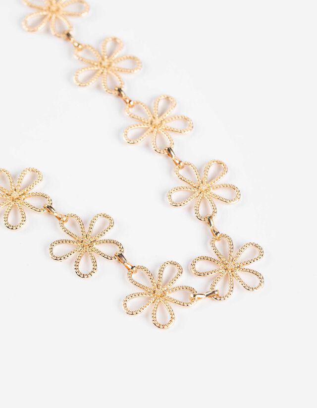 Nyaklánc - Virágmintás - arany