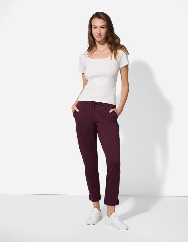 Póló - Bordázott - fekete