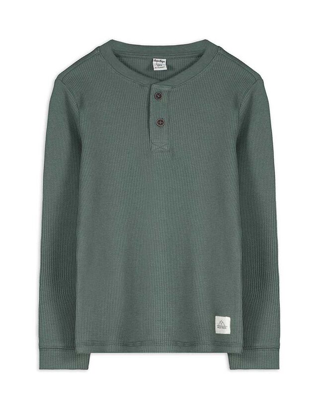 Hosszú ujjú felső - Henley nyakkivágás - sotetkek