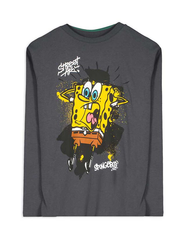 Hosszú ujjú felső - SpongyaBob Kockanadrág - sötétszürke
