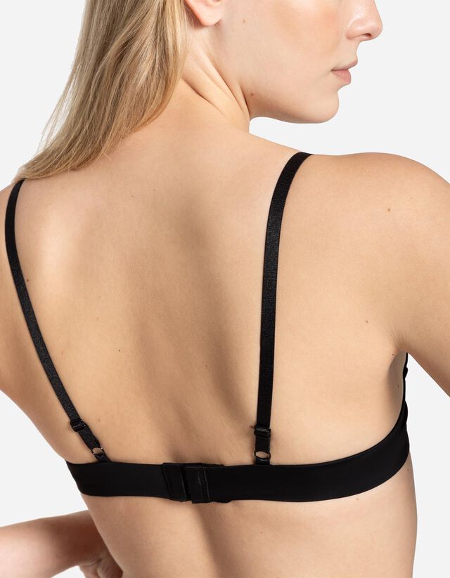 Sima felületű melltartó - mikroszálas - fekete