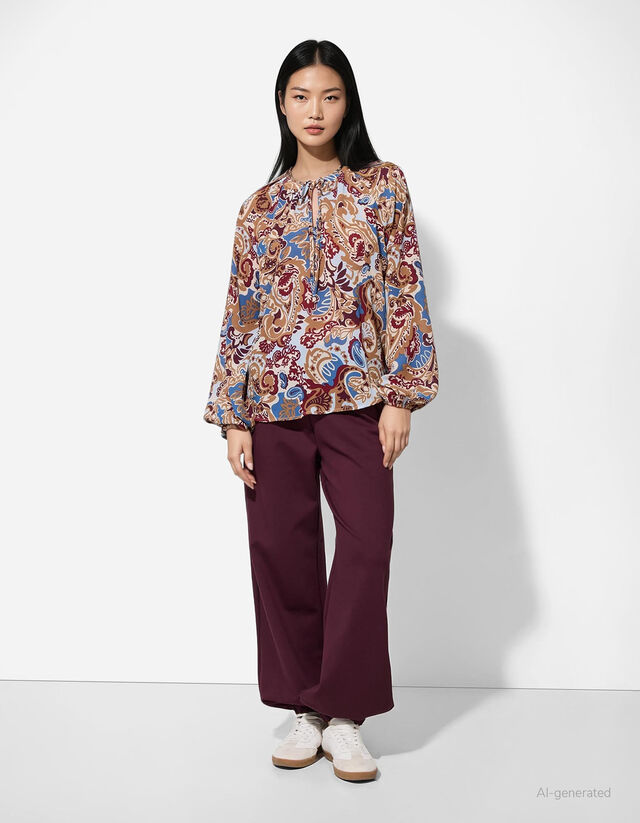 Blúz - Kasmírmintás - feher