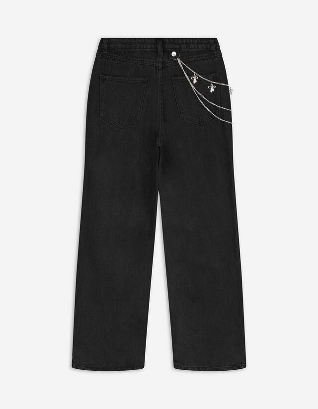 Farmernadrág - Láncrezszlet - fekete