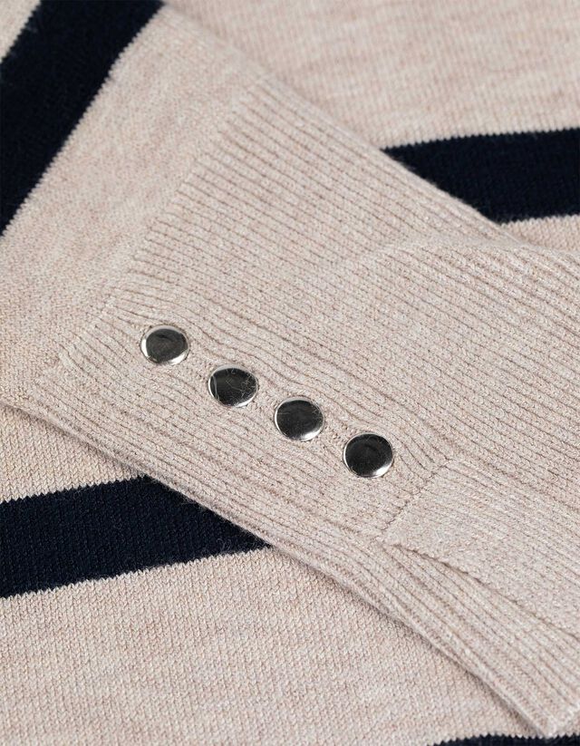 Pulóver - Díszgombokkal - feher