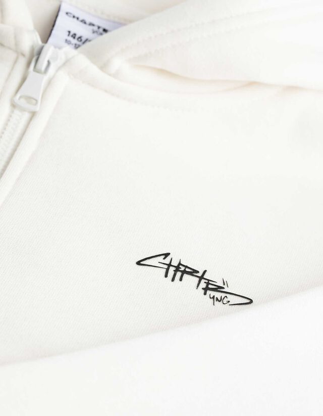 Cipzáros melegítőfelső - Túlméretezett fazon - feher