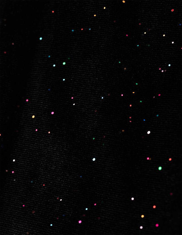 Nadrág - Csillámos nyomott minta - fekete