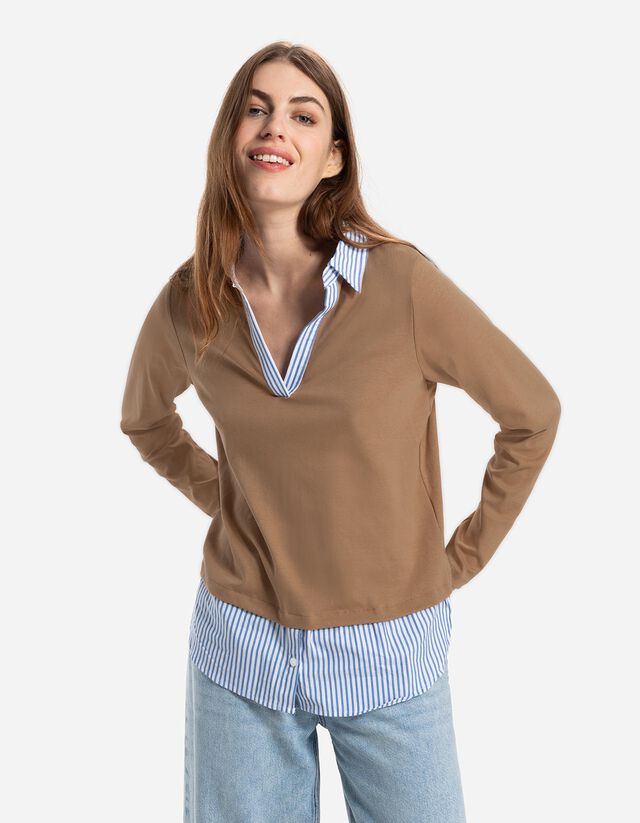 Női ing - Kétrétegű hatás - bézs