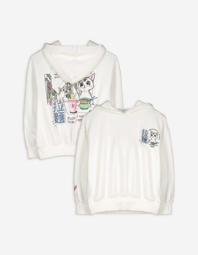 Melegítőfelső - Hátul nyomtatott minta - feher