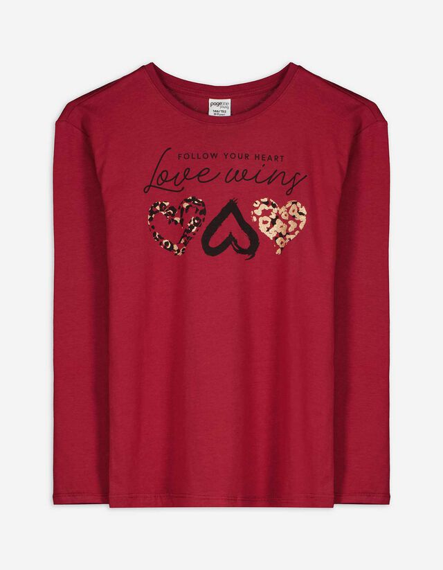 Hosszú ujjú felső - Elülső nyomtatás - pink