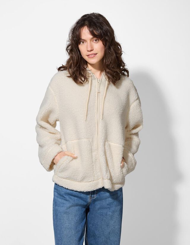 Cipzáros melegítőfelső - Plüss - fekete