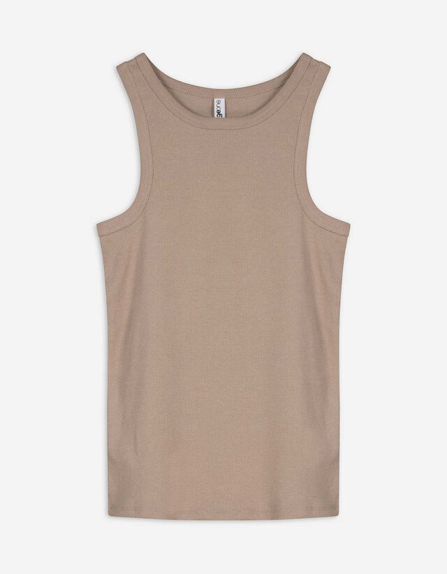 Ujjatlan felső - Bordázott - sötétbarna