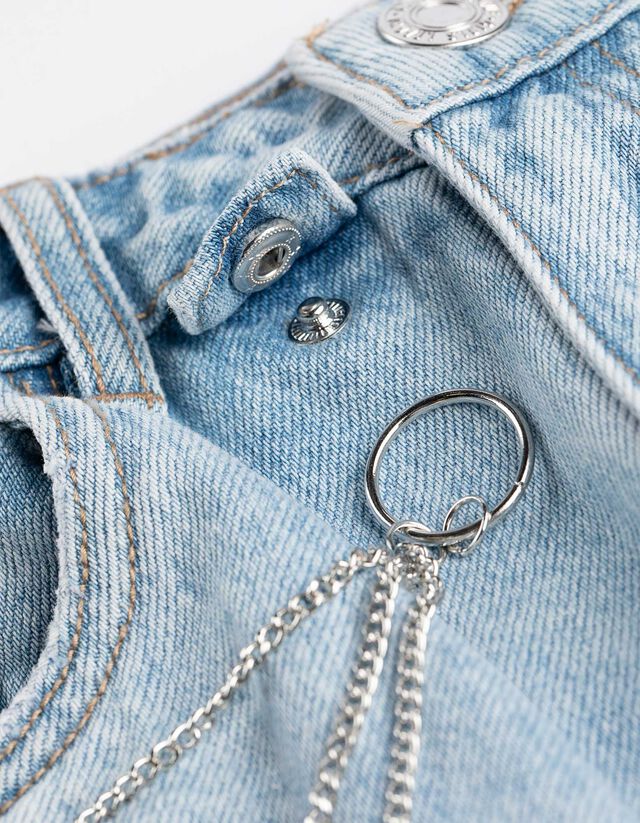 Farmernadrág - Láncrezszlet - fekete