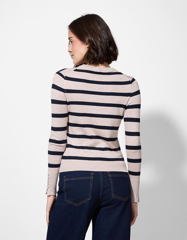 Pulóver - Díszgombokkal - feher