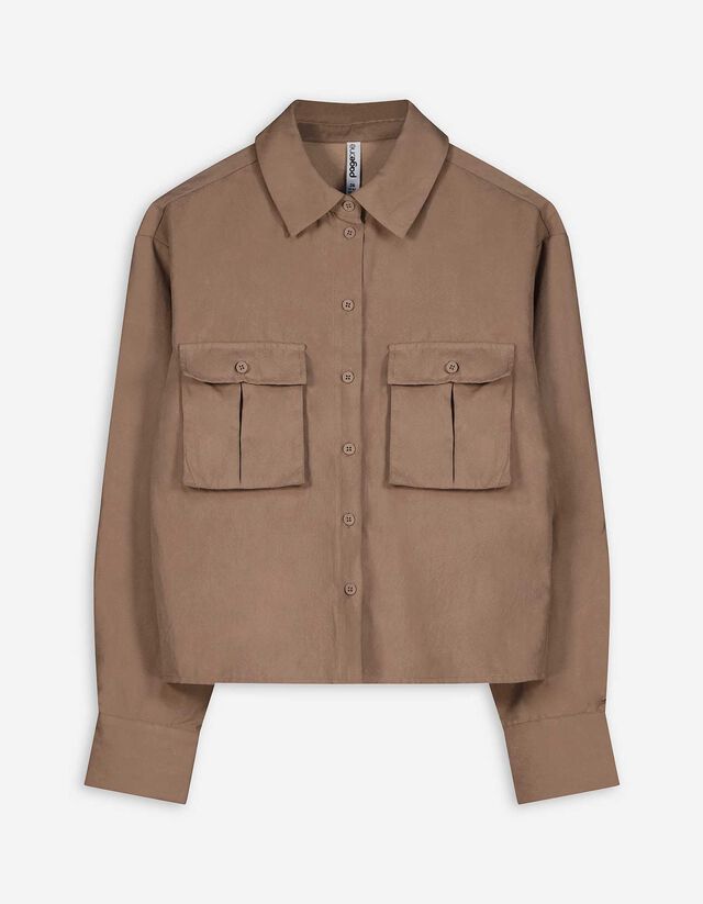 Blúz - poliészter - világos barna