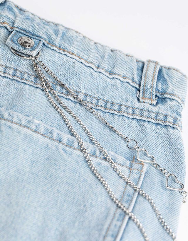 Farmernadrág - Láncrezszlet - fekete