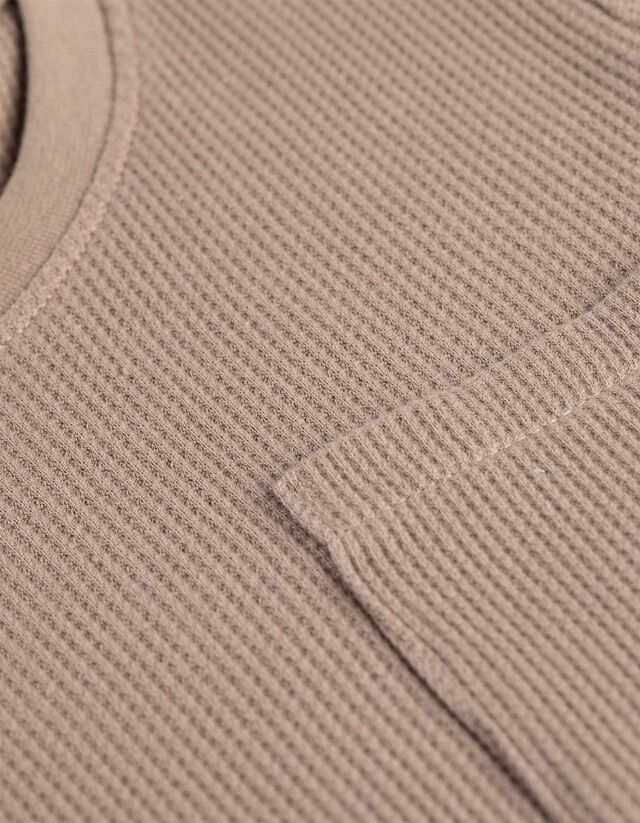 Hosszú ujjú felső - Mellzsebes - világos barna