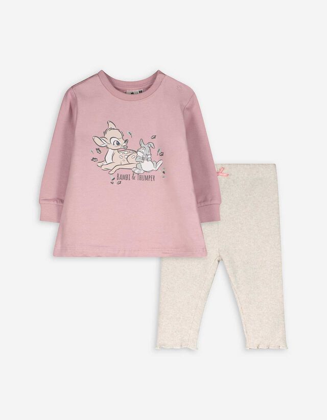 Melegítőfelsőből és leggingből álló szett - Bambi - rozsaszin