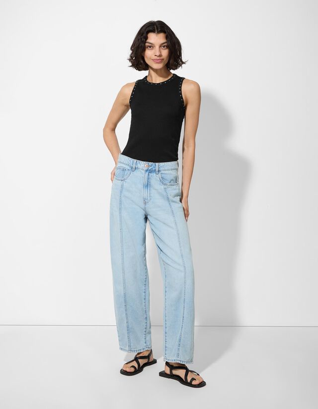 Ujjatlan felső - Szegecselt - piros