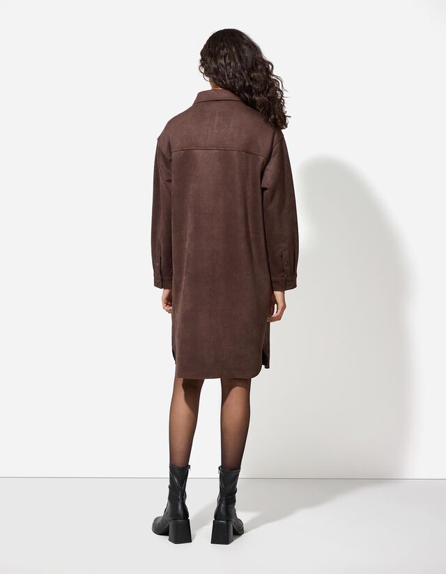 Kabát - Műbőr - sötétbarna