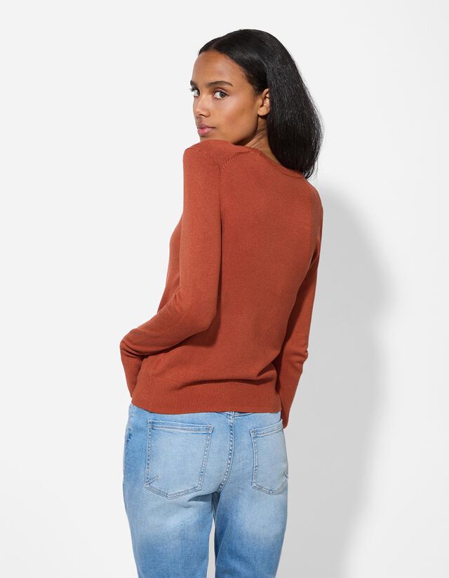 Pulóver - Díszgombokkal - sotetlila