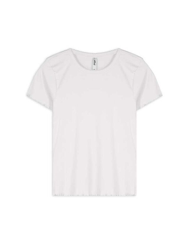 Póló - Fodros szegéssel - feher