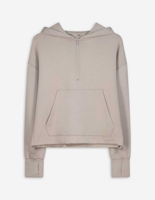 Kapucnis felső - Lélegző szövet - bézs