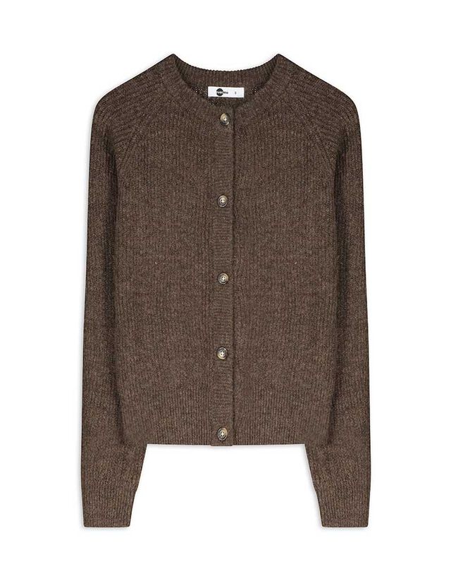 Kötött kardigán - Bordázott - szürke