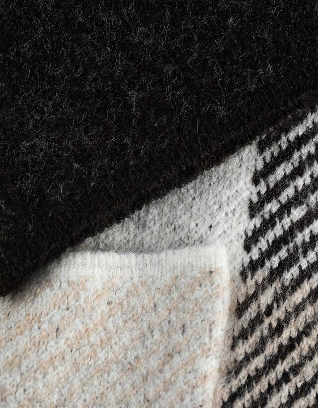 Hosszított kardigán - Kockás - feher