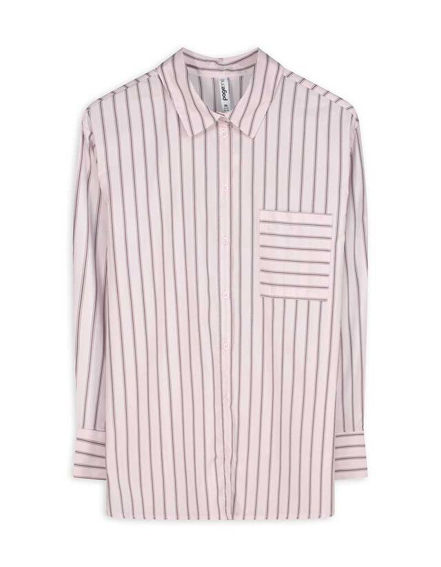 Blúz - Csíkos - világos barna