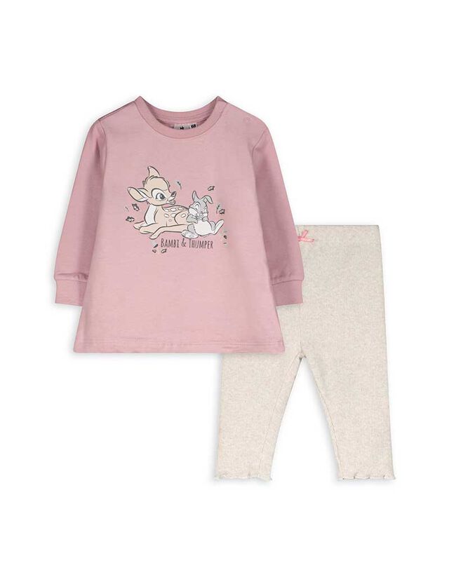 Melegítőfelsőből és leggingből álló szett - Bambi - rozsaszin