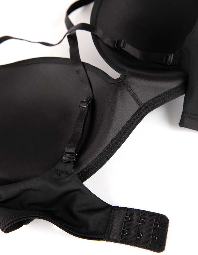 Merevítő nélküli melltartó - mikroszálas - fekete