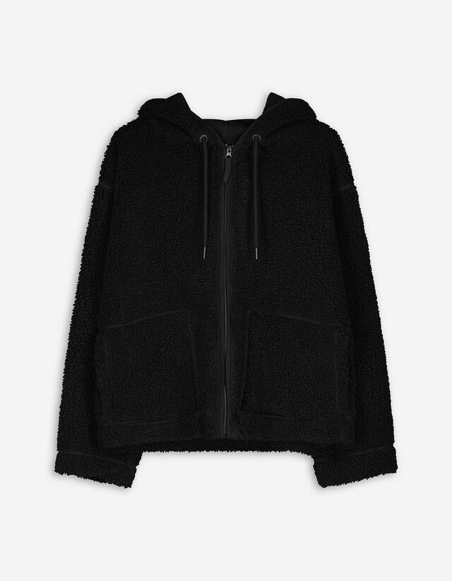 Cipzáros melegítőfelső - Plüss - fekete