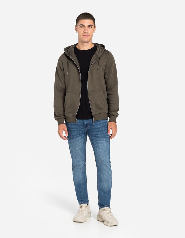 Cipzáros melegítőfelső - Zsinóros kapucni - sotetkek