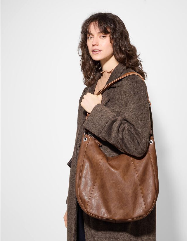 Táska - Bőrhatású - barna