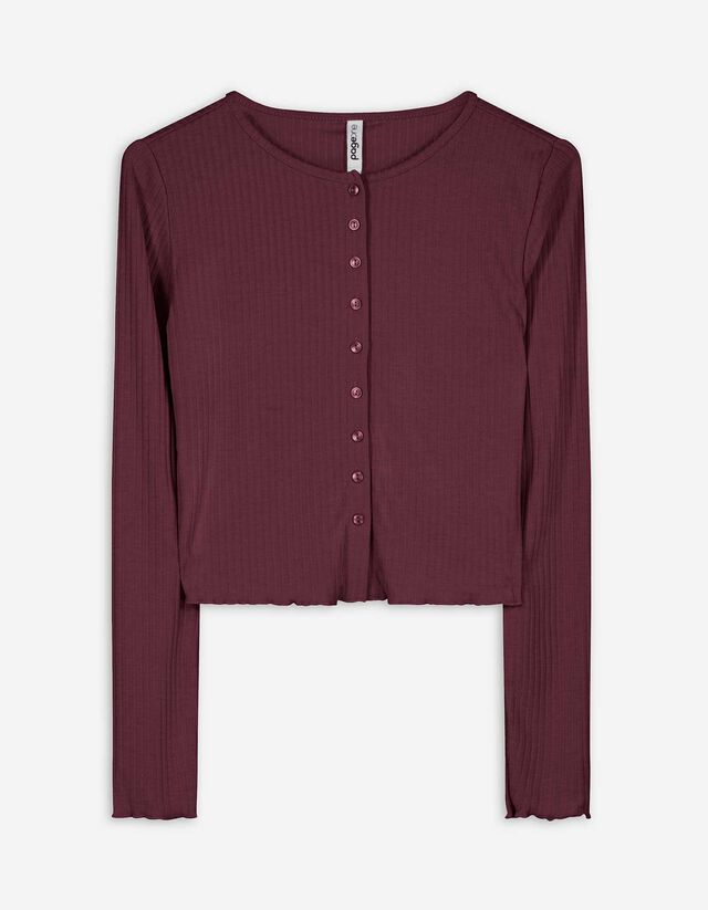 Hosszú ujjú felső - Bordázott - fekete