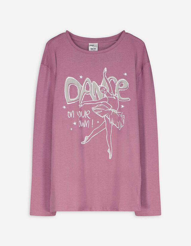 Hosszú ujjú felső - Elülső nyomtatás - pink