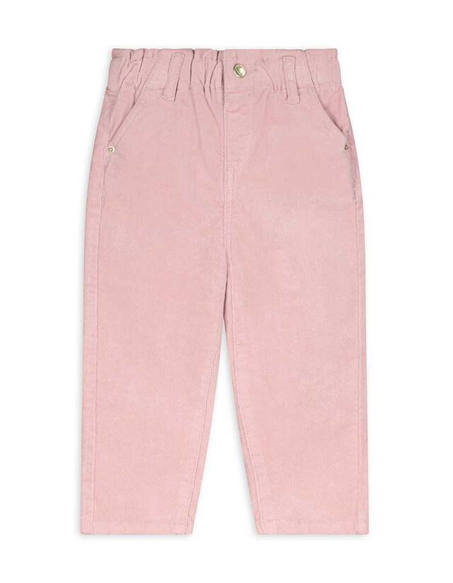 kordbársony nadrág - Csillámos nyomott minta - rozsaszin