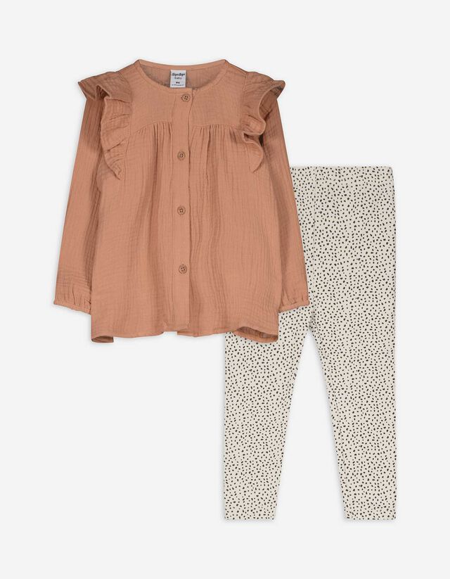 Ruhából és leggingből álló szett - Muszlin - bézs