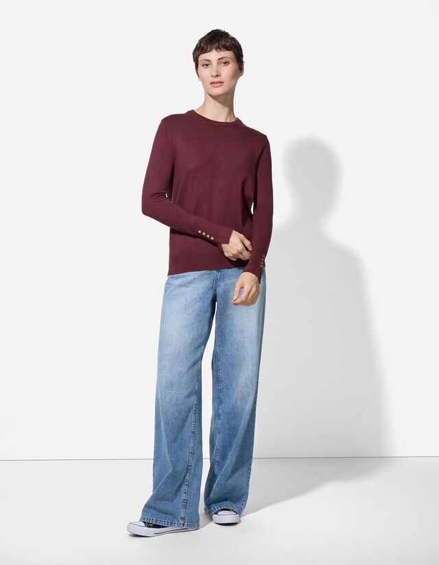 Pulóver - Díszgombokkal - sotetlila