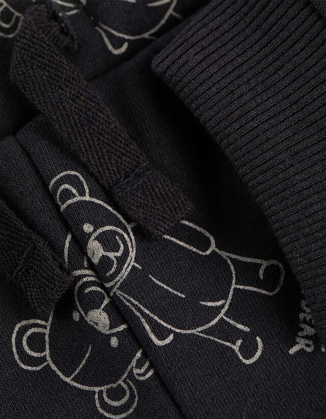 Sweatshirt és nadrág szett - Elszórt nyomott minta - sötétszürke